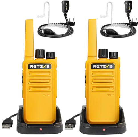 Retevis RT668 Walkie Talkies, PMR Licensfri Radio för Vuxna, Uppladdningsbar Walkie Talkies med Hörlurar, 16 kanaler, VOX, Professionell Walky Talky ör Camping, Vandring, Cykling (1 Par)