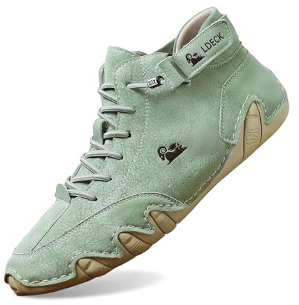 Alpaca Barefoot Shoes Waterproof Pain Relieving Barefoot Shoes Leather Barefoot Shoes Ldeck Men's Shoes Waterproof and Breathable Shoes Mountain Experts Outdoor Leisure Shoes, 2 Light Green, 10.5 UK