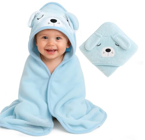 OIXEYA Asciugamano Neonato Bagnetto, Accappatoio Neonato, 80x120cm Asciugamani Con Cappuccio Per Bambini, Accappatoio con Cappuccio Extra Morbido e Super Assorbente per Neonati e Bambini 0-5 Anni