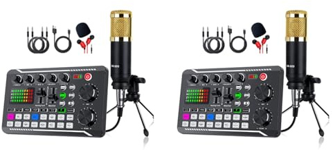 Rastapulz 2X F998 BM800 set bärbart ljudkortsset, kondensatormikrofonset, live-ljudkort