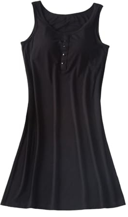 Chemise de nuit douce pour femme avec soutien-gorge intégré sans manches - Chemise de nuit décontractée ample et confortable pour la maison et la détente