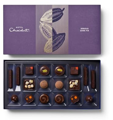Hotel Chocolat Serious Dark Fix 18-Piece Boxed Selection, 195g - Chocolate Gift Box For Birthday, Anniversary, Thank You