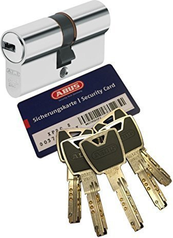 ABUS XP20S Doppelzylinder Länge (a/b) 40/45mm (c=85mm) mit Sicherungskarte und 5 Schlüssel mit Design-Clip, Not-u. Gefahrenfunktion und SKG** Bohrschutz