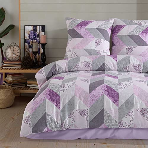 Buymax® Bettwäsche 135x200 100% Baumwolle 2-Teilig Bettbezug - Bettwäsche-Sets 135 x 200cm mit 1 mal Kissenbezug 80x80cm, ÖKO-TEX Renforcé-Bettdeckenbezug Set mit Reißverschluss