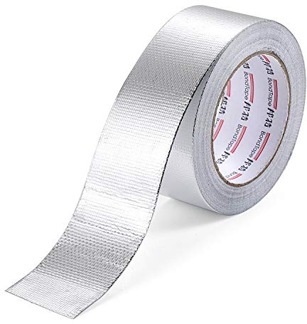 Ruban auto-adhésif, ruban en aluminium, résistant à la chaleur protection thermique, indéchirable. Large ruban en aluminium d'étanchéité avec un tissu en maille de verre pour sceller isolant 5cm*25m