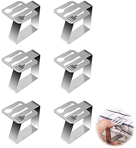 6 Pcs Tovaglia Clips in Acciaio Inossidabile Fermatovaglia Morsetti Tovaglia Supporto per Tovaglie (5,4 x 4,5 cm) Ferma Tovaglie per Uso Esterno Festa Picnic Barbecue Ristorante Giardino - Argento