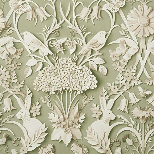 ** Sample Fine Decor Rabbit Butterfly Luxury Woodland Paste The Paper Sage Wallpaper