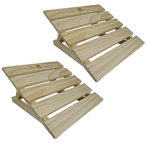 SudoreWell® Sauna Kopfstütze Flex aus Kiefernholz - höhenverstellbar / 2 Stück