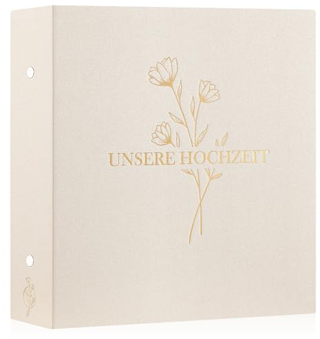 Lanpn Fotoalbum Hochzeit 10x15 1000, Großes Leinen Einstecken Einsteckalbum Hochzeitsalbum für Hoch und Querformat Fotos Bilder für Vermählte Verlobung Jubiläum Braut Beige