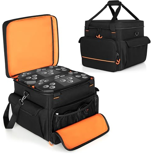 Luxja Discolicht Aufbewahrung Tasche, Tragetache für Partylicht, LED DJ Licht Organizer Tasche, Aufbewahrungstasche für Moving Head Bühnenlicht, LED Lichteffekte, (OHNE ZUBEHÖR), Schwarz
