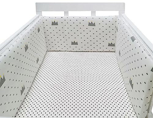 JIcloun Babybett Umrandungen Baby Bettumrandung Baby Nestchen Bettumrandung Bettschlange Baumwolle 30x200 cm Babybettschutzumrandung für Kinderbetten Kantenschutz,A3