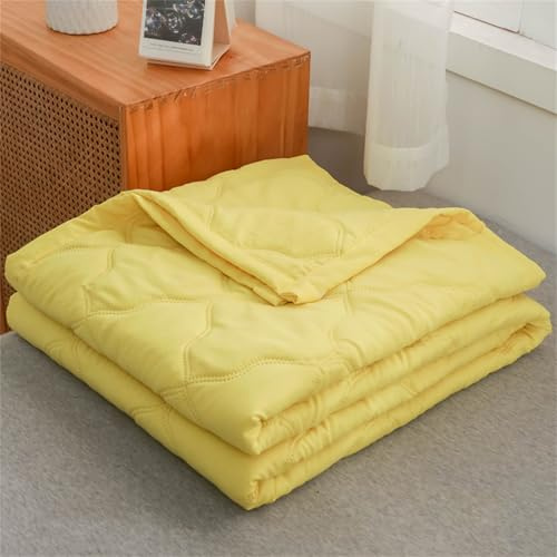 Odot Edredón Verano Cama 150/180/200, 2,5 TOG Reversible Edredon Acolchado Verano Sin Funda - Ligera & Respirable Manta de Suave para Días Calurosos (Amarillo,200 * 230cm)