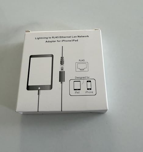 Lightning till RJ45 Ethernet LAN-nätverksadapter, 10/100 Mbps, kompatibel med iPhone och iPad, vit