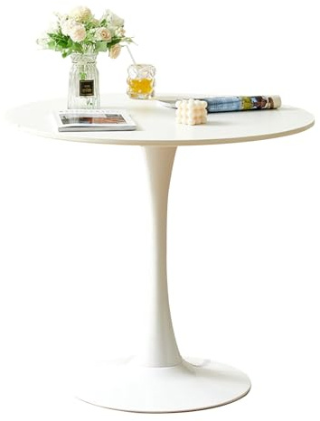 Modernt 80 cm runt barbord – vitt pubbord med hög topp med stabil halkfri bas, perfekt för cocktailfester, matsal, kök, vardagsrum, bistroanvändning