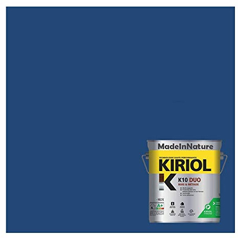 Pintura para madera y metales, capa y acabado, antioxidante, sobre hierro, acero galvanizado, incluso oxidado, muy opacificante, de MadeInNature (0,75 litros por 10 m2, es decir, 5 m2 para 2 capas,