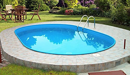 Stahlwandbeckenset Rhodos oval 3,60m x 6,23m x 1,20m Spar Set Folie 0,8mm blau