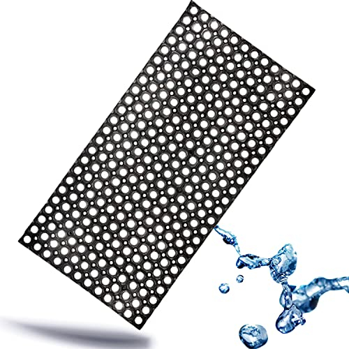 Kerafactum Fußmatte gelochte Fussmatte Fußabtreter Outdoor Teppich Antirutschmatte Schmutzfangmatte | Schwarze Matte Gummimatte Gummi Schuhmatte gelocht | Schuhabstreifer f. Aussenbereich 100x50 cm