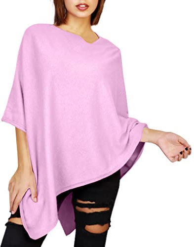 JOPHY & CO. Poncho Donna Misto Cashmere (XL, Rosa)