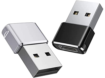 iJiZuo Adaptateur USB C vers USB 2 Pack, Adaptateur USB C Femelle vers USB Mâle pour iPhone 15 14 13 Pro Max, Samsung Galaxy S23 S22 S21(Noir et Argent)