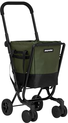 Playmarket Easy Go Fresh. Carro de la Compra con Bolsa Desmontable, Plegado Compacto, Ruedas Delanteras giratorias. Capacidad 40L
