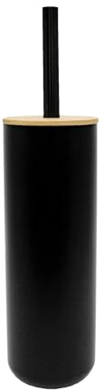 Douceur d'Intérieur Smart - Escobilla de váter, diámetro de 9,1 cm x 37,2 cm, Negra, poliestireno y bambú