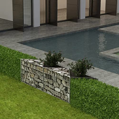 Tino Tech Cesta de piedra de acero galvanizado, 120 x 30 x 50 cm, color plateado, gaviones, gaviones, valla, muro de jardín, gaviones, gaviones, gaviones