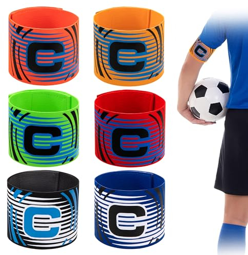 QH-Shop Fußball Kapitänsbinde Armbinde, 6 Stück Elastic Captain Armbinde Fußballspielarmband Sport Spielführer für Erwachsene für Fußball, Rugby Hockey Multisport (6 Farben)