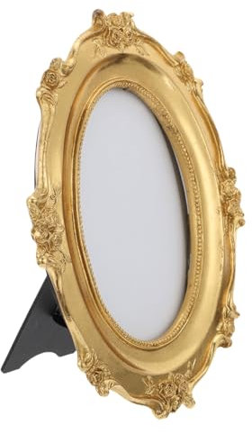 Alipis Gold Photo Frame: 8x7 Inch Resin Vintage Picture Frame - Oval Ornate Picture FramesSS for Home Living Room Bedroom Wall Gallery Decoration Photo Display