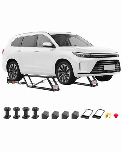 VEVOR Autohebebühne Autolift 3175 kg für die Garage zu Hause, 3-stufig verstellbar mit 748 mm Hubhöhe und Fernbedienung, Autohebebühne mit automatischer Verriegelung & 4 Gummipads & 4 Hubsäulen