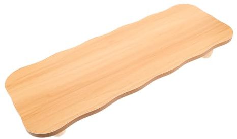 UKCOCO Support D'écran Rehausseur pour Ordinateur de Bureau, Organiseur Bureau Ergonomique, Style Moderne en Bois Courbé, Compatible Écran PC et Moniteur de Jeu, Poste de Travail,