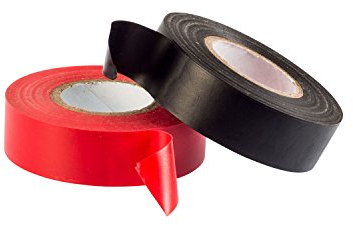 GOCABLETIES - Cinta aislante negra y rojo de 19 mm x 20 m para instalaciones eléctricas - Autoadhesiva y resistente para proteger, agrupar y reparar cables - 2 Rollos