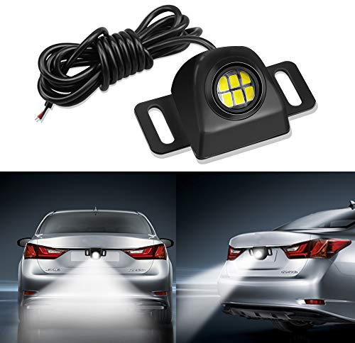 Auxiliary Back Up Parking Reverse Light LED Bulb, LEADTOPS Mini Universal Anti-collision Night Performance LED Tail Light Camera Illumination 6000K White for Car Automotive