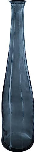 Atmosphera - Vase Long - Verre recyclé - Bleu Orage H80 cm