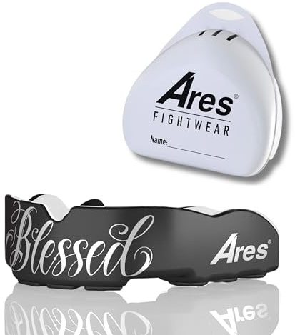 Ares Fightwear® SlimLine Mundschutz Boxen inkl. Aufbewahrungsbox für Kampfsport, MMA & Athleten I Maximaler Zahnschutz dank Optimaler Passform I Profi Mouthguard für Herren & Damen