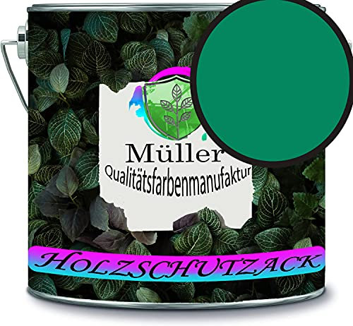 Peinture de protection pour bois - Résistant aux intempéries - Protection longue durée contre les intempéries - Couleur de protection du bois RAL 6032 - Vert signalisé - Marque Müller