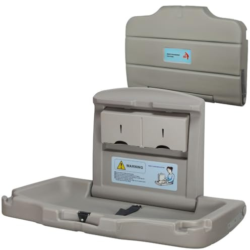 Wall Mounted Folding Baby Changing Unit, Commercial Baby Changing Station, Changing Table for Public Use (Grey)