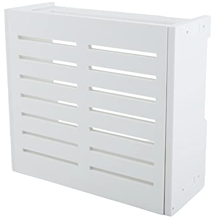 Mensola Router a Parete, Bianche Scatola di Immagazzinaggio Cavi, Scatola di immagazzinaggio WiFi a parete, TV set-top box scatola decorativa per scrivania soggiorno camera da letto Appartamento