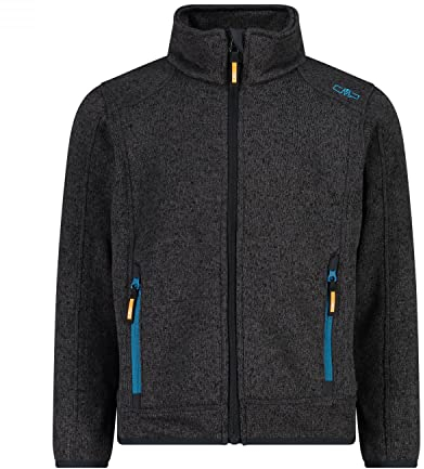 CMP Unisex – Erwachsene Giacca In Pile Lavorato A Maglia 3h60744 Jacke, Schwarz Reef, EU 152 cm
