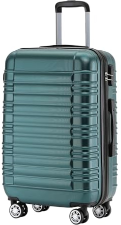 BEIBYE Zwillingsrollen Reisekoffer Koffer Trolleys Hartschale M-L-XL-Set (Dunkelgrün, M)