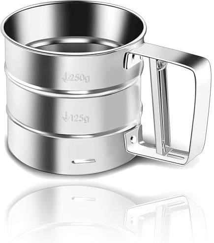 Tamis à Farine, Tamis à Farine en Acier Inoxydable à Mailles Fines, Tamis à Mailles Fines Outils de Cuisson Tamis de Farine, Tamis à Farine Alimentaire Fin, pour Sucre, Farine, Argenté