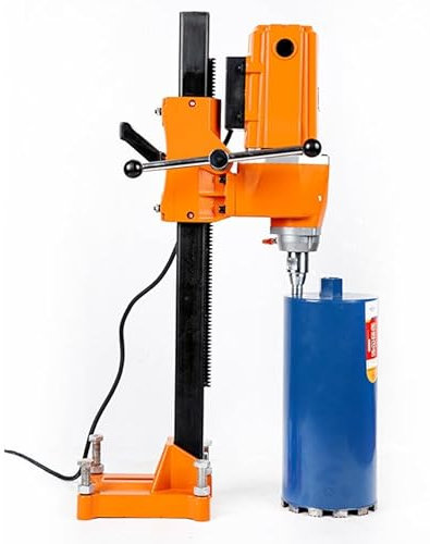 205mm Diamond Core Drill Rig, 3980W Kit W/Bits & Spanner - Wet Handheld Electric Concrete Drilling Machine With Water Pump For Pipe Installation