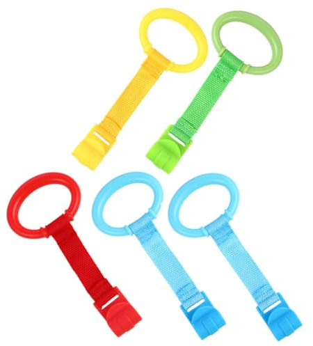 Abaodam 5stücke Zugringe Für Kinderbett Hilfsmittel Zur Gehhilfe Für Kleinkinder Mit Griffdesign Zum Aufhängen Für Babyzimmer Und Krippen Greifringe Zum Trainieren Von Kognitiven Und Gehfä