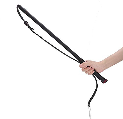 Fouet pour chevaux en cuir de vache artificiel avec poignée pour chiens de taille moyenne et grande