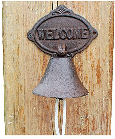 YUSIWOAL Cast Iron Garden Retro Doorbell Cast Iron Bell, Welcome Entry Door Bell, Antique Doorbell for Decoration, Front Door, Interior, Exterior Decor