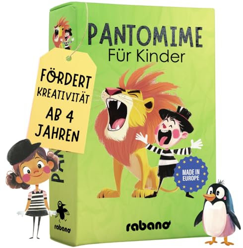 Rabano Art Pantomime für Kinder I Lernspiel & Geschenk für Mädchen und Junge I Spiele ab 4, 5, 6, 7, 8, 9 Jahre I Ostergeschenke Kinder I Outdoor Spiel