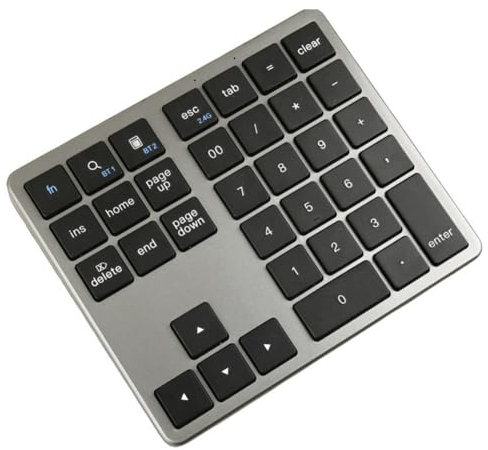 PPcdfre Teclado Numérico Bluetooth 2.4G Teclado Numérico Inalámbrico Ultrafino Teclado Numérico Recargable USB para iOS Android Ventana Negro