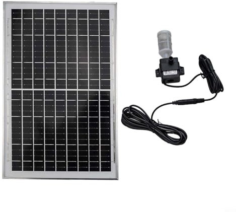 FUANA Système de pompe de bassin alimenté par panneau solaire 12 V Circulation d'eau avec panneau pour bassin à poissons 240 l/h