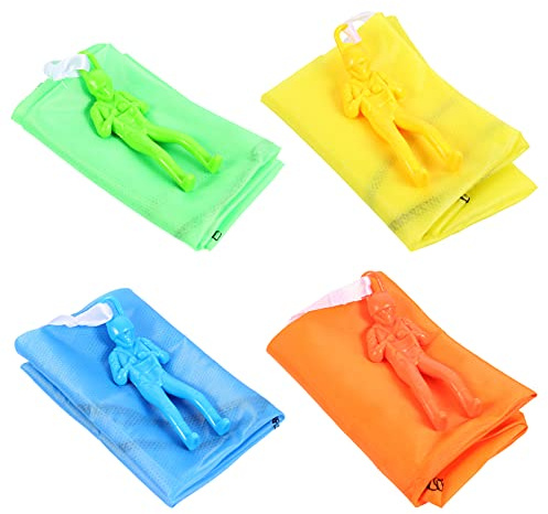 Milisten 6pcs Soldier Parachute Toy, Polyester Flying Figures for Kids | Slow Landing Design, Simulation Games and Toy Party Fun, Supports Creativity, Intelligence and Hand Skills