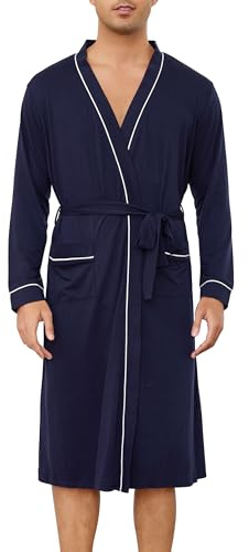 Sopesil Mens Dressing Gowns Short Robes Cotton Soft Luxury Bathrobe Lightweight Loungewear Sleepwear Spa and Hotel S-3XL