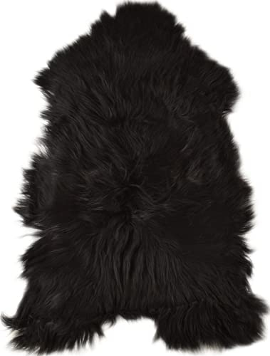 generisch Island LAMMFELL SCHWARZ Natur LANGWOLLIG 100 x 60 cm ÖKOLOGISCHE GERBUNG VON KUHFELLE online